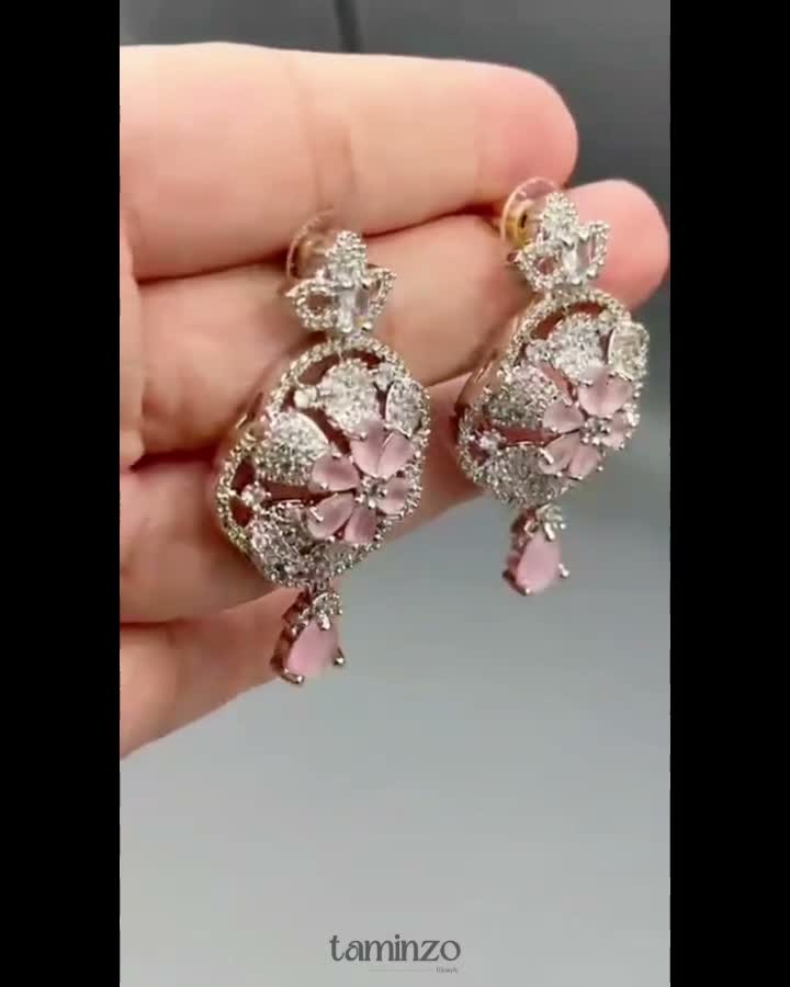 Silver and pink-H&A Jewellery Earrings
