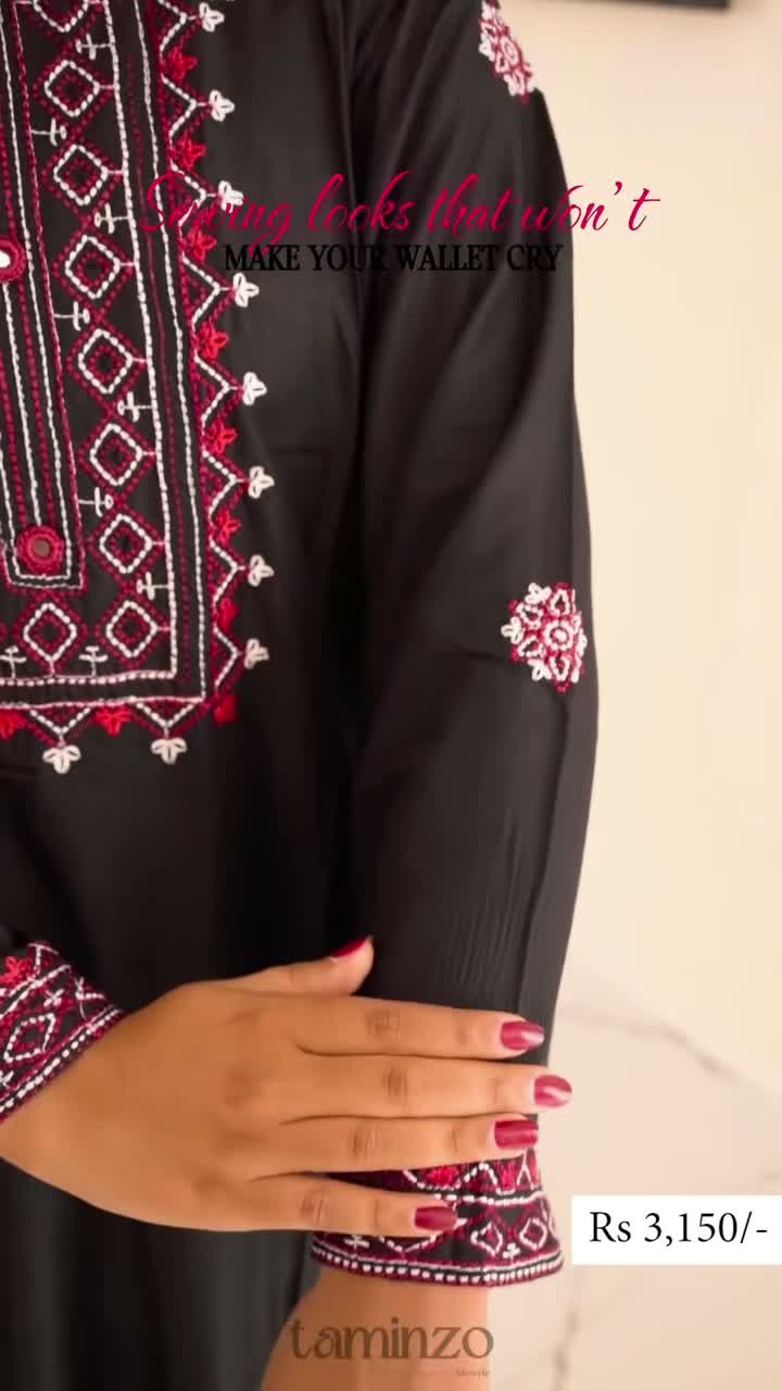 Tehzeeb Libas Summer Linen Embroidered Stitched 2-Piece Suit-SINDHI