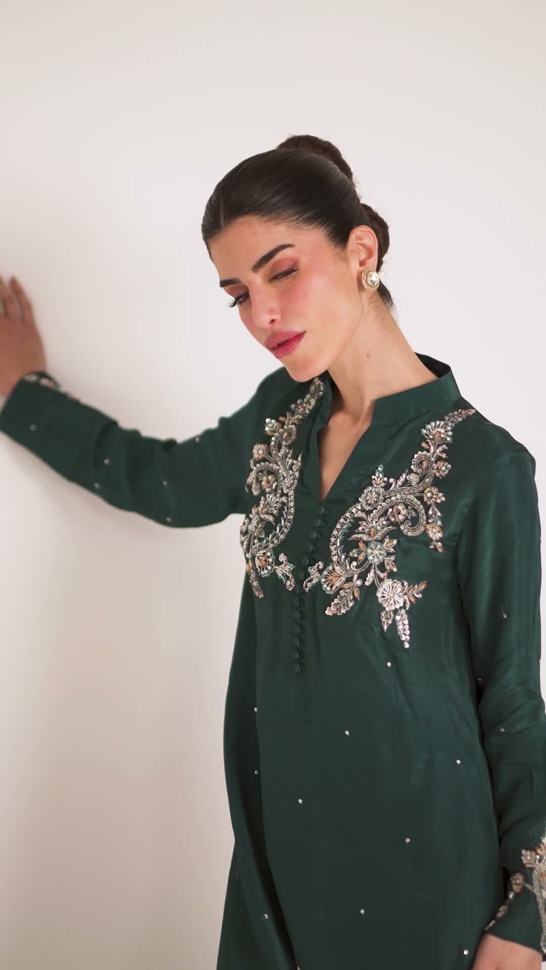 Allure By IH Silver Night Tussel Silk Embroidered Stitched 3-Piece Suit-Eclipse