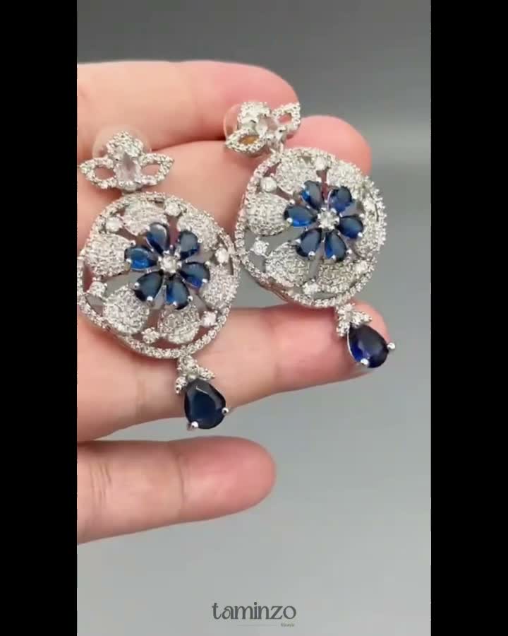 Silver and Blue-Silver and blue-H&A Jewellery Earrings