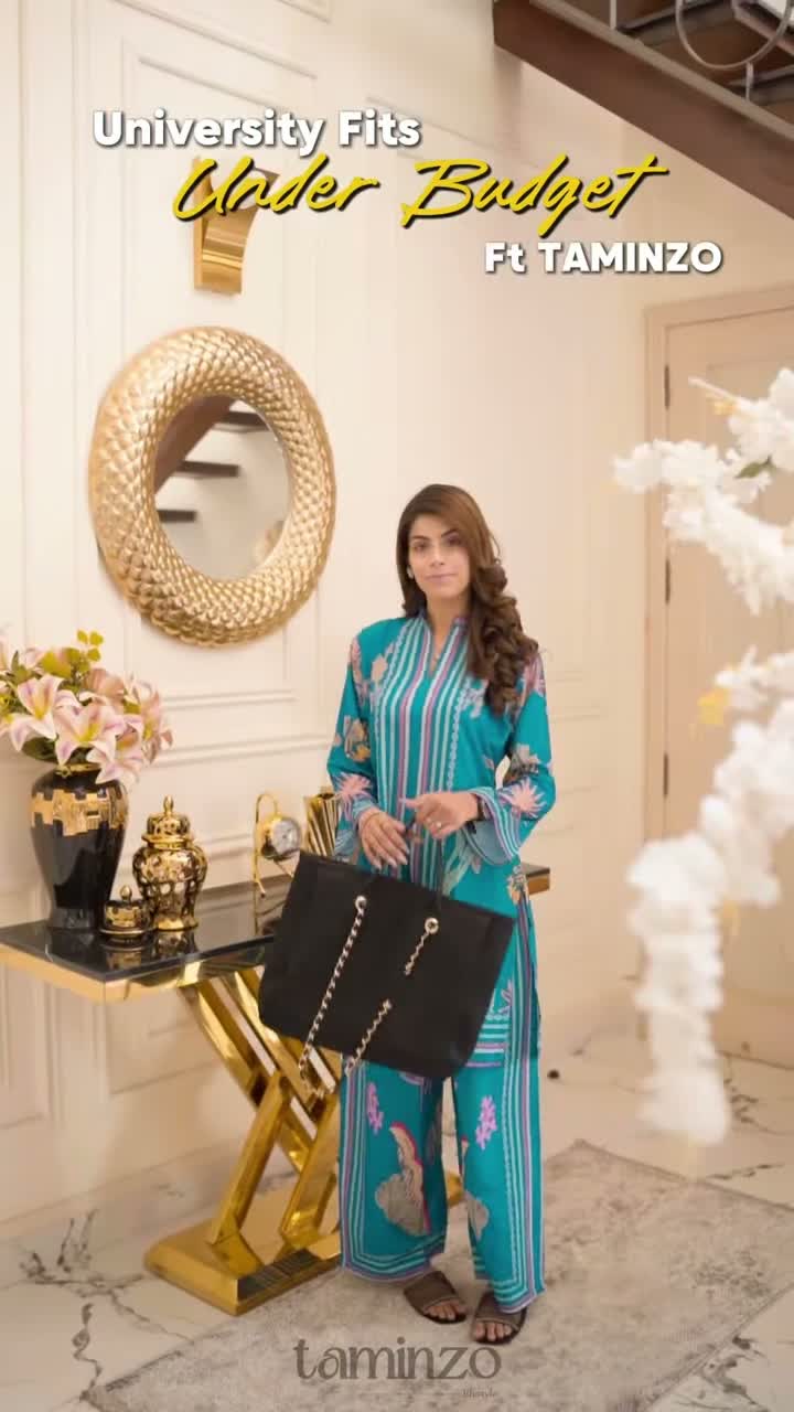 Blue MH Cloth House Blended Lawn Printed Co-Ord Set-Neelam