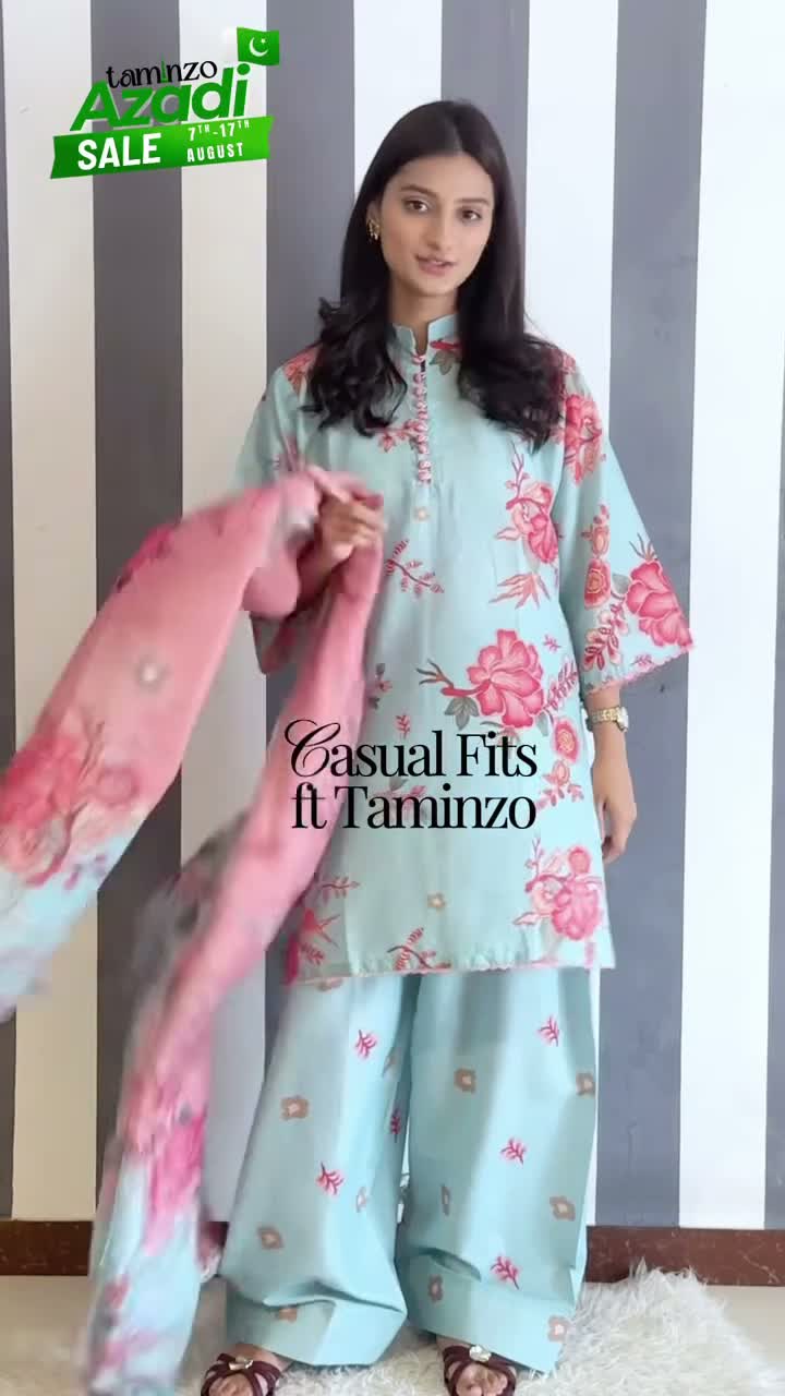 Blue Stylish Collection Vesper Lawn Printed Stitched 3-Piece Suit-Bareen