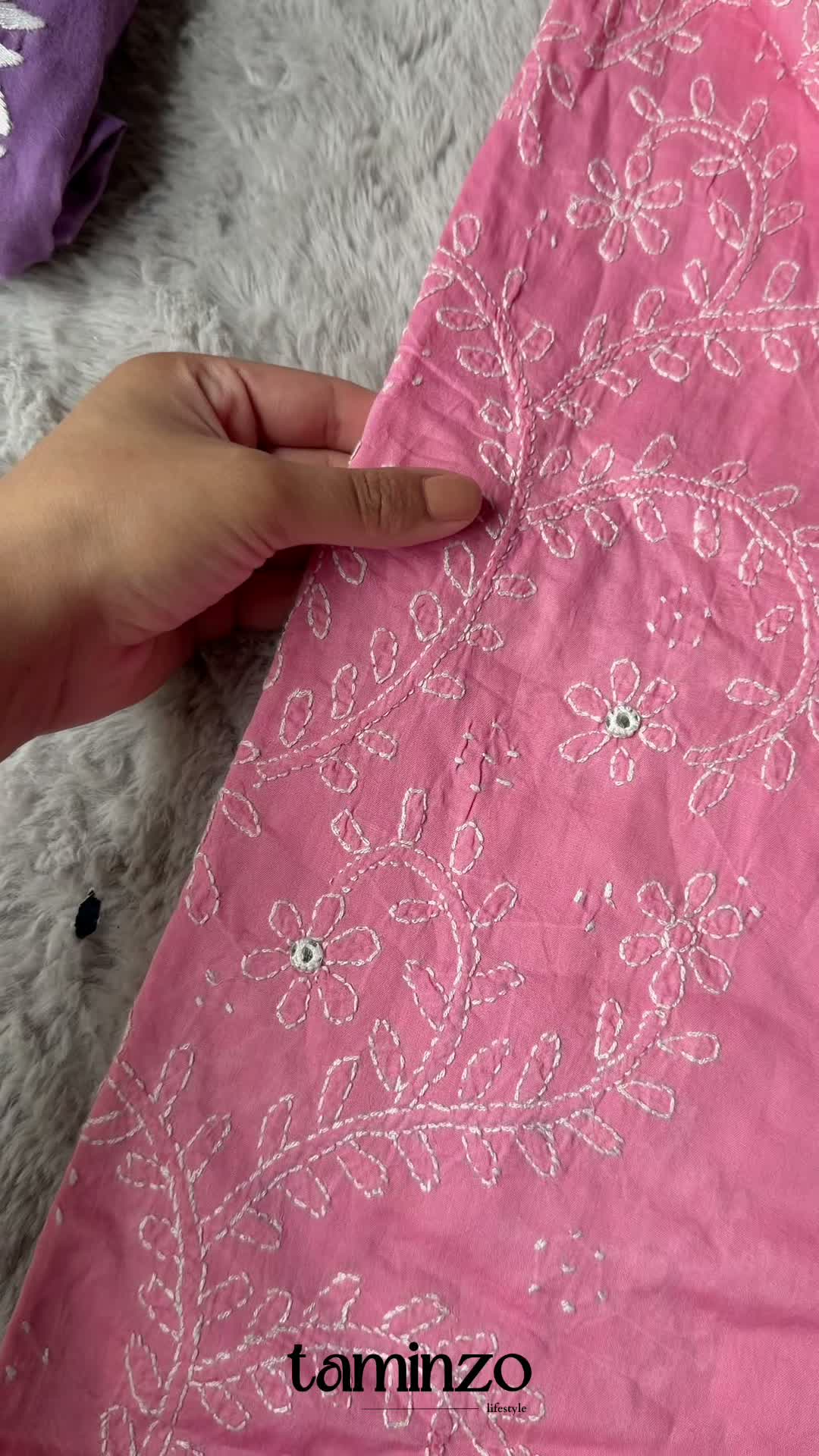 Pink-Fehm Lawn Embroidered Unstitched Shirt