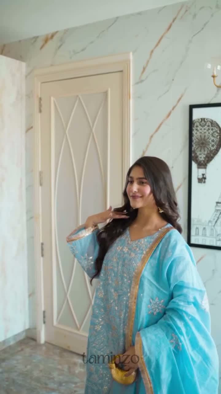 Sea Green Savarna Khadi Lawn Embroidered Stitched 3-Piece Suit-Sea Green