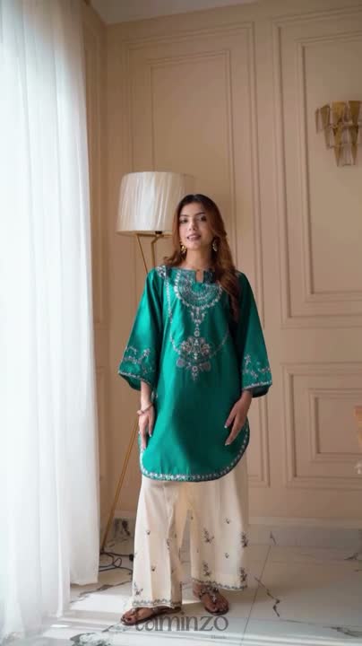 Tehzeeb Libas Lawn Embroidered Stitched 2-Piece Suit-Zirwa
