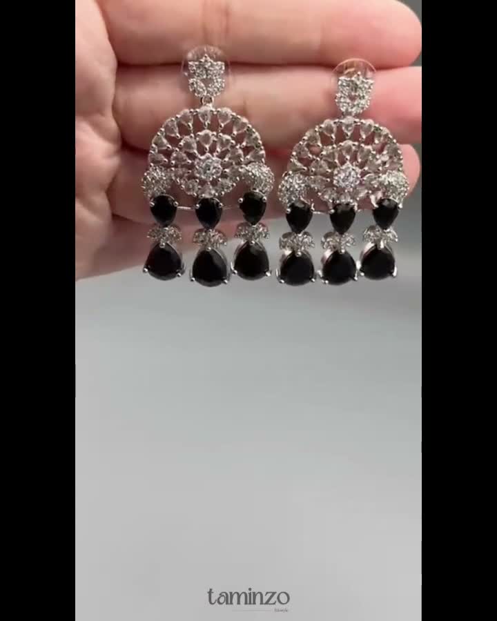 Silver and Black-H&A Jewellery Earrings
