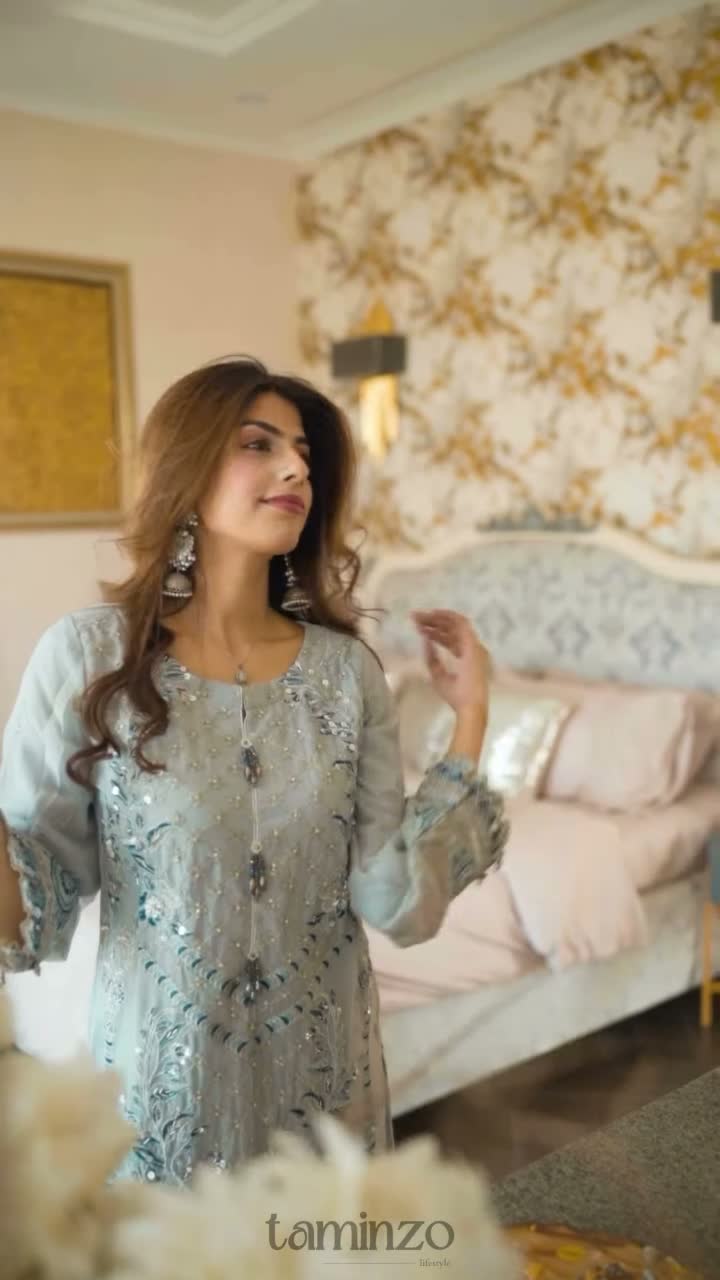 Lilac-Noori Chiffon Embellished Stitched 3-Piece Suit-LCS26012