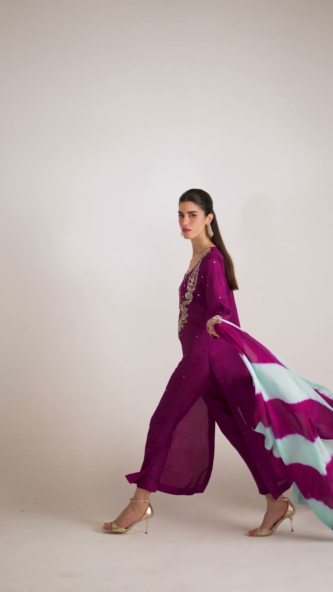 Allure By IH Silver Night Tussel Silk Embroidered Stitched 3-Piece Suit-Nirvana