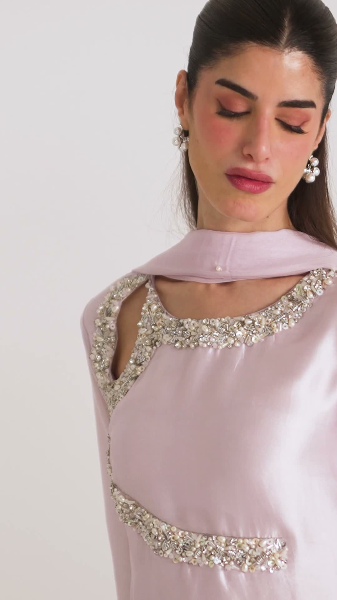 Allure By IH Silver Night Tussel Silk Embroidered Stitched 3-Piece Suit-Silver